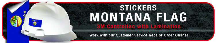 Montana State Flag Stickers | CustomHardHats.com